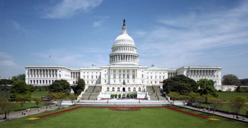 Photo of U.S. capitol building on a sunny day.