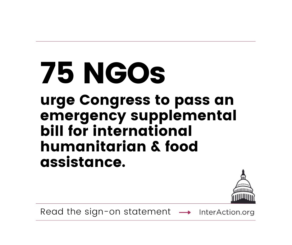75 NGOs Urge Congress to Fund Humanitarian & Food Assistance Programs